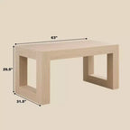 Homy Casa 63 Tavolo da Pranzo Rettangolare con Base Solida, Quercia Naturale, 4-6 Posti