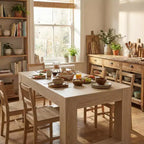 Homy Casa 63 Tavolo da Pranzo Rettangolare con Base Solida, Quercia Naturale, 4-6 Posti