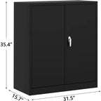 Armadietto metallico porta attrezzi con serratura, armadietto da garage alto 89,9 cm con ripiano regolabile e maniglia, organizzatore di attrezzi