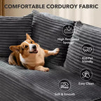 Divano componibile reversibile GustoWave da 106 pollici, divano a L Cloud con chaise longue oversize, divano contemporaneo a 3 posti con memory