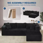 Divano componibile reversibile GustoWave da 106 pollici, divano a L Cloud con chaise longue oversize, divano contemporaneo a 3 posti con memory