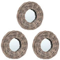 Mirror Natural Rattan Wicker 5.9 in Diameter Wall mounting