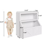 Libreria e Organizzatore Giocattoli per Bambini, Scaffale in Legno da 81 cm, Antiribaltamento e Impermeabile, Adatto per Asilo Nido, Sala Giochi, Camera da Letto, Aula