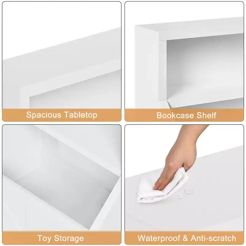 Libreria e Organizzatore Giocattoli per Bambini, Scaffale in Legno da 81 cm, Antiribaltamento e Impermeabile, Adatto per Asilo Nido, Sala Giochi, Camera da Letto, Aula