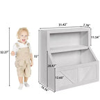 Libreria e Organizzatore Giocattoli per Bambini, Scaffale in Legno da 81 cm, Antiribaltamento e Impermeabile, Adatto per Asilo Nido, Sala Giochi, Camera da Letto, Aula