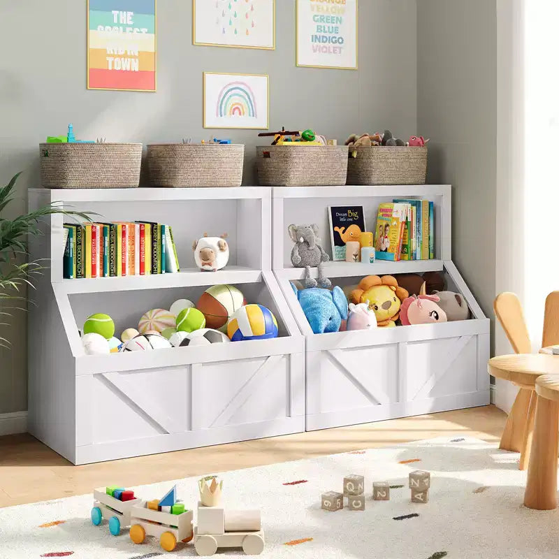 Libreria e Organizzatore Giocattoli per Bambini, Scaffale in Legno da 81 cm, Antiribaltamento e Impermeabile, Adatto per Asilo Nido, Sala Giochi, Camera da Letto, Aula