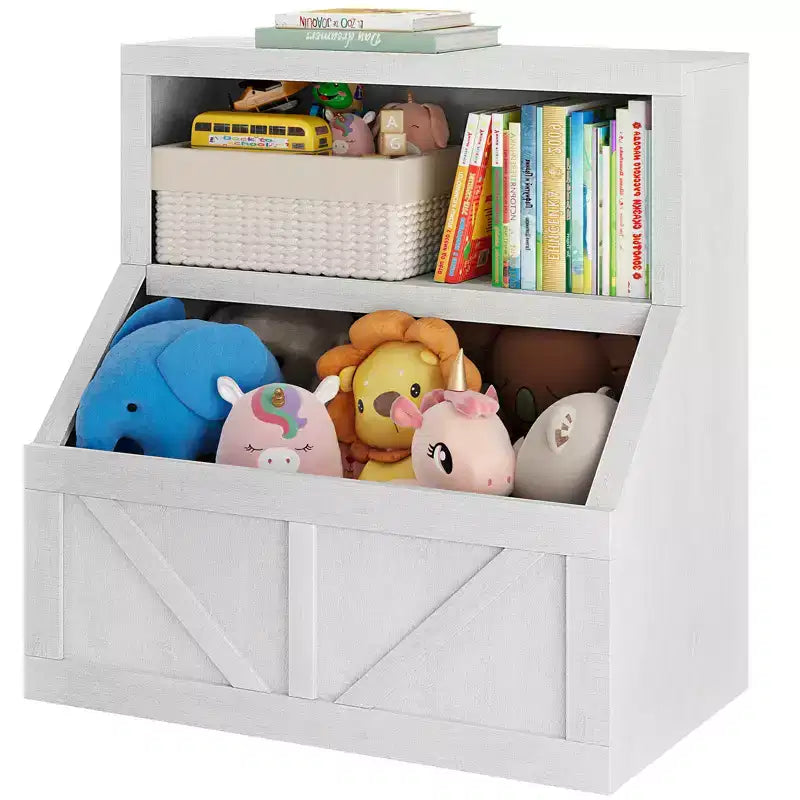Libreria e Organizzatore Giocattoli per Bambini, Scaffale in Legno da 81 cm, Antiribaltamento e Impermeabile, Adatto per Asilo Nido, Sala Giochi, Camera da Letto, Aula
