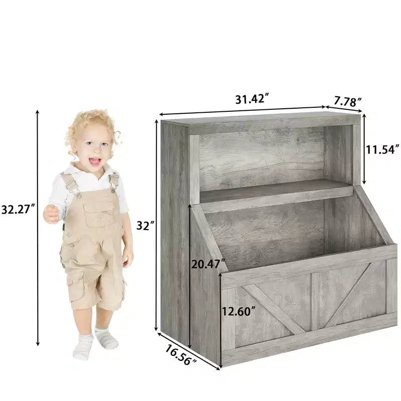 Libreria e Organizzatore Giocattoli per Bambini, Scaffale in Legno da 81 cm, Antiribaltamento e Impermeabile, Adatto per Asilo Nido, Sala Giochi, Camera da Letto, Aula
