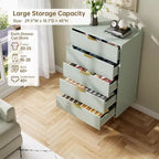 Cassettiera moderna in legno con maniglie dorate, mobile alto per un'organizzazione efficiente, cassettiera organizer per camera da letto, soggiorno