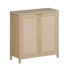 Credenza in Rattan Indipendente con Ripiani Regolabili, Mobile Moderno per Soggiorno e Sala da Pranzo