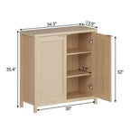 Credenza in Rattan Indipendente con Ripiani Regolabili, Mobile Moderno per Soggiorno e Sala da Pranzo