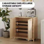 Credenza in Rattan Indipendente con Ripiani Regolabili, Mobile Moderno per Soggiorno e Sala da Pranzo