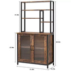 TruAIR Credenza/Mobile Contenitore, 80cm Credenza da Cucina Piccola Stile Fattoria Mobile Contenitore per Caffè con Ripiani Regolabili per Soggiorno Ingresso
