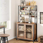 TruAIR Credenza/Mobile Contenitore, 80cm Credenza da Cucina Piccola Stile Fattoria Mobile Contenitore per Caffè con Ripiani Regolabili per Soggiorno Ingresso