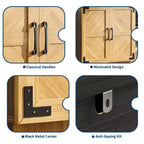 TruAIR Credenza/Mobile Contenitore, 80cm Credenza da Cucina Piccola Stile Fattoria Mobile Contenitore per Caffè con Ripiani Regolabili per Soggiorno Ingresso