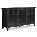HomeStock 34 in H and 62 in.W Wood Utility Storage Cabinets with 3 -Doors and 3 Shelves