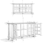 Armadio portaoggetti in legno HomeStock 34 in H e 62 in.W con 3 ante e 3 ripiani
