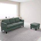 PexFix Divano angolare a L a 4 posti in velluto con chaise longue e velluto a coste imbottito, divano sezionale moderno multifunzionale per soggiorno, verde oliva