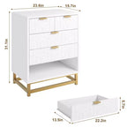 Cassettiera a 5 cassetti, cassettiera moderna in legno per camera da letto con cassetti contenitori, mobile TV in stile rustico per soggiorno, camera da letto, corridoio, bianco