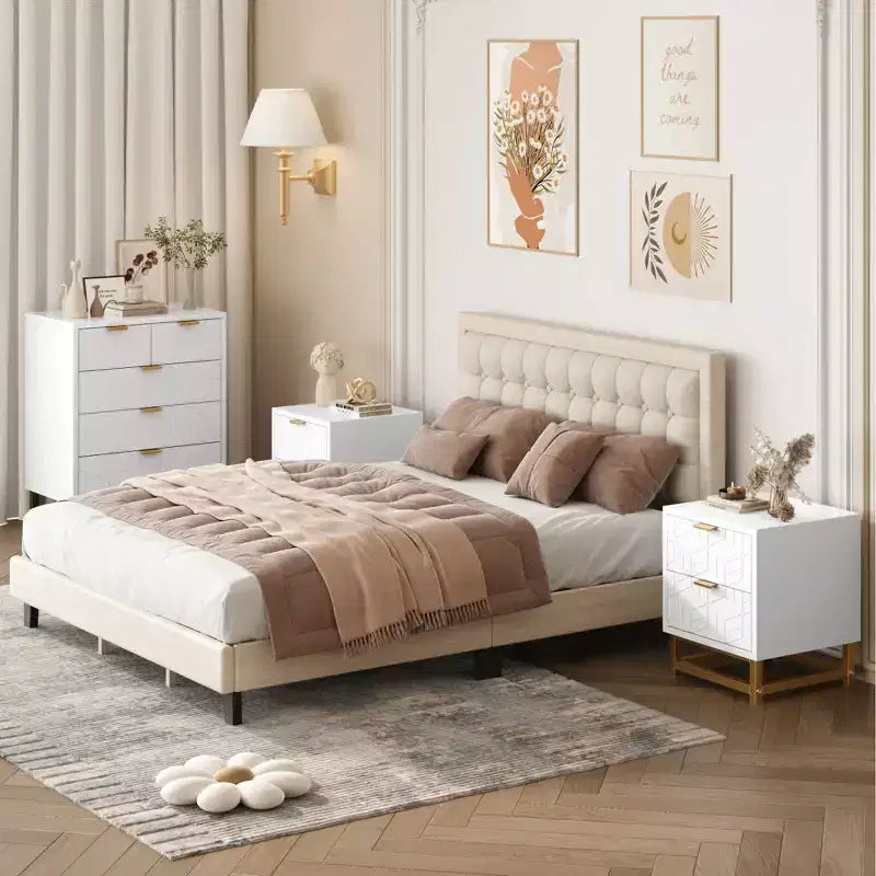 Cassettiera a 5 cassetti, cassettiera moderna in legno per camera da letto con cassetti contenitori, mobile TV in stile rustico per soggiorno, camera da letto, corridoio, bianco