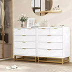 Cassettiera a 5 cassetti, cassettiera moderna in legno per camera da letto con cassetti contenitori, mobile TV in stile rustico per soggiorno, camera da letto, corridoio, bianco