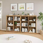 Scaffale organizer a 6 cubi, libreria alta 134 cm con dispositivo antiribaltamento, scaffale robusto in legno per soggiorno, camera da letto e ufficio