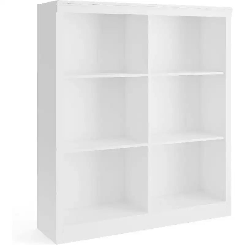 Scaffale organizer a 6 cubi, libreria alta 134 cm con dispositivo antiribaltamento, scaffale robusto in legno per soggiorno, camera da letto e ufficio