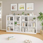 Scaffale organizer a 6 cubi, libreria alta 134 cm con dispositivo antiribaltamento, scaffale robusto in legno per soggiorno, camera da letto e ufficio