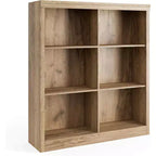 Scaffale organizer a 6 cubi, libreria alta 134 cm con dispositivo antiribaltamento, scaffale robusto in legno per soggiorno, camera da letto e ufficio