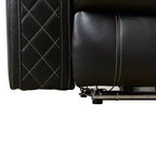 MAYEERTY Poltrona Reclinabile Elettrica, Poltrona Reclinabile in Pelle con Ricarica USB, Illuminazione a LED e Schienale Regolabile per Soggiorno, Nero