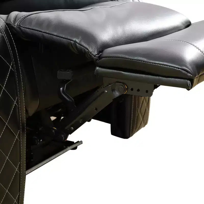 MAYEERTY Poltrona Reclinabile Elettrica, Poltrona Reclinabile in Pelle con Ricarica USB, Illuminazione a LED e Schienale Regolabile per Soggiorno, Nero