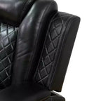 MAYEERTY Poltrona Reclinabile Elettrica, Poltrona Reclinabile in Pelle con Ricarica USB, Illuminazione a LED e Schienale Regolabile per Soggiorno, Nero