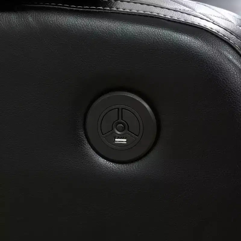 MAYEERTY Poltrona Reclinabile Elettrica, Poltrona Reclinabile in Pelle con Ricarica USB, Illuminazione a LED e Schienale Regolabile per Soggiorno, Nero