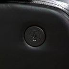 MAYEERTY Poltrona Reclinabile Elettrica, Poltrona Reclinabile in Pelle con Ricarica USB, Illuminazione a LED e Schienale Regolabile per Soggiorno, Nero