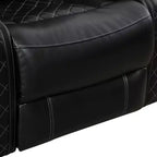 MAYEERTY Poltrona Reclinabile Elettrica, Poltrona Reclinabile in Pelle con Ricarica USB, Illuminazione a LED e Schienale Regolabile per Soggiorno, Nero