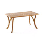 Okak 59IN Moderno Tavolo da Cucina Rettangolare in Legno, Tavolo da Pranzo con Gambe Stabili, Tavolo da Pranzo per Soggiorno, Cucina, Patio, Teak