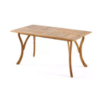 Okak 59IN Moderno Tavolo da Cucina Rettangolare in Legno, Tavolo da Pranzo con Gambe Stabili, Tavolo da Pranzo per Soggiorno, Cucina, Patio, Teak
