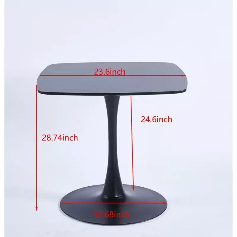 Homy Casa Tavolo da pranzo a piedistallo quadrato da 60 cm Tavolo moderno da caffè o da pranzo per spazi compatti