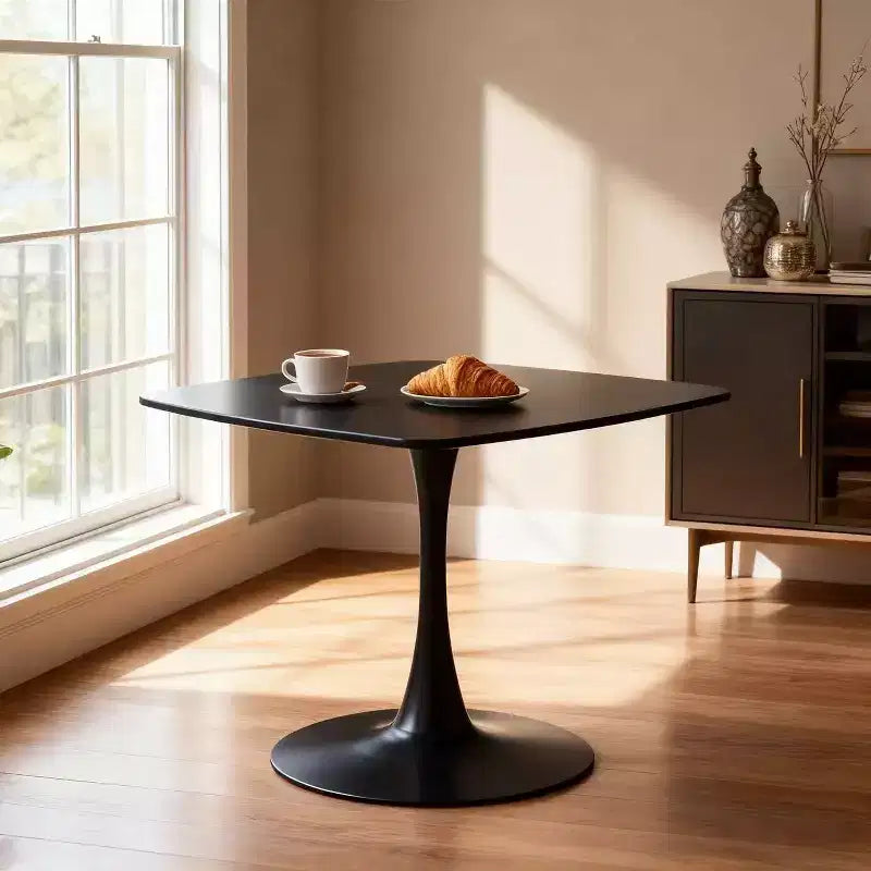Homy Casa Tavolo da pranzo a piedistallo quadrato da 60 cm Tavolo moderno da caffè o da pranzo per spazi compatti
