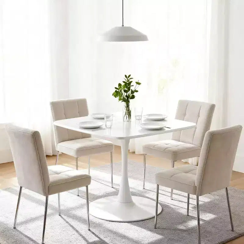 Homy Casa Tavolo da pranzo a piedistallo quadrato da 60 cm Tavolo moderno da caffè o da pranzo per spazi compatti