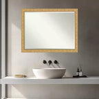 Specchio da parete per bagno Amanti Art Lila, con cornice in legno smussata da mezzo pollice