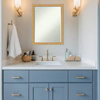 Specchio da parete per bagno Amanti Art Lila, con cornice in legno smussata da mezzo pollice