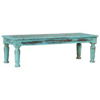 vidaXL Tavolino da caffè Multicolore Legno massello di recupero 110x50x34 cm