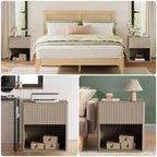 Comodino, comodino a incasso con presa e lampada a L, comodino moderno grande e ampio per camera da letto, soggiorno, divano, ufficio domestico, confezione da 2