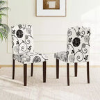 Set di 4 sedie da pranzo in legno Costway con gambe in legno di gomma, sedile imbottito e molle a S, per cucina, beige/grigio