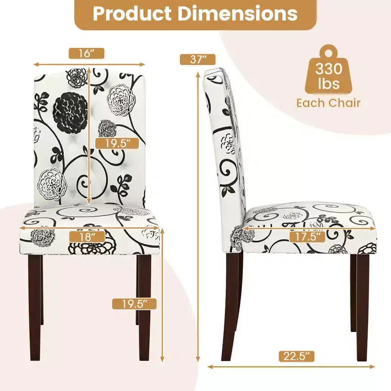 Set di 4 sedie da pranzo in legno Costway con gambe in legno di gomma, sedile imbottito e molle a S, per cucina, beige/grigio