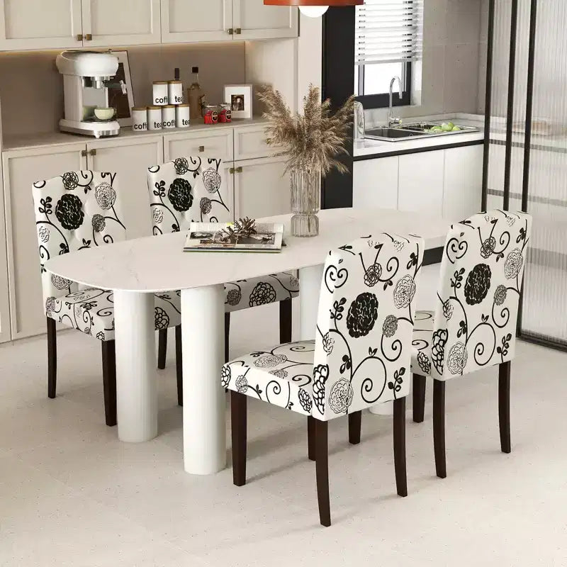 Set di 4 sedie da pranzo in legno Costway con gambe in legno di gomma, sedile imbottito e molle a S, per cucina, beige/grigio