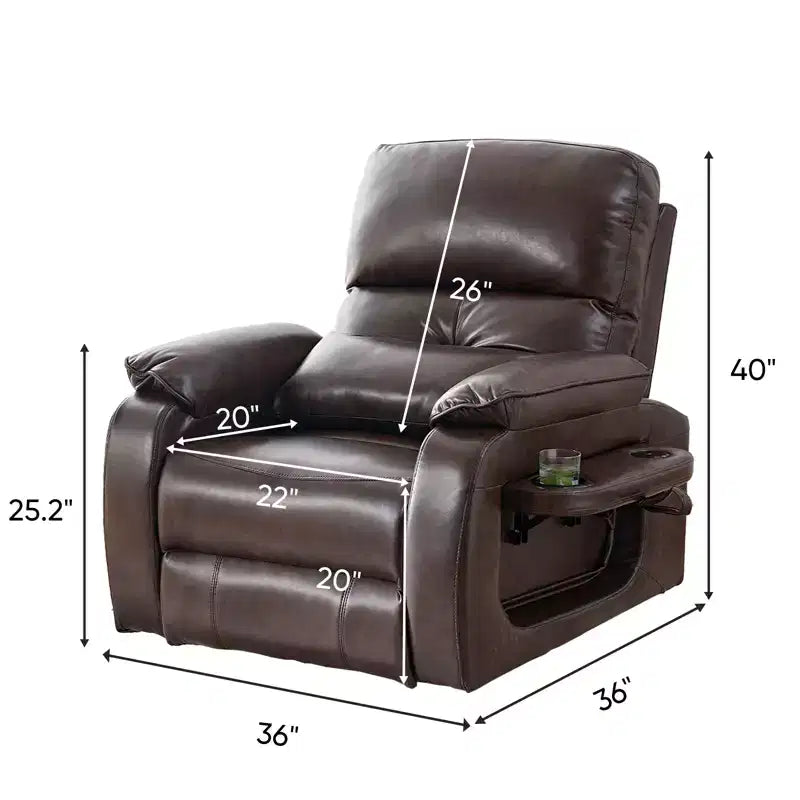 Poltrona Reclinabile Elettrica Mjkone Power Lift con Massaggio Vibrante e Riscaldamento, Massaggio a 8 Punti, Reclinazione, Contenitore, Portabicchieri
