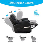 Poltrona Reclinabile Elettrica Mjkone Power Lift con Massaggio Vibrante e Riscaldamento, Massaggio a 8 Punti, Reclinazione, Contenitore, Portabicchieri