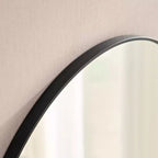 Okak Specchio rotondo moderno da 36 pollici con cornice sottile in alluminio, specchio da parete per bagno, specchio da trucco per bagno, soggiorno, nero